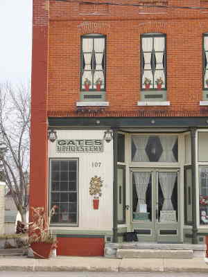 Photo of the entrance to Gates Upholstery.